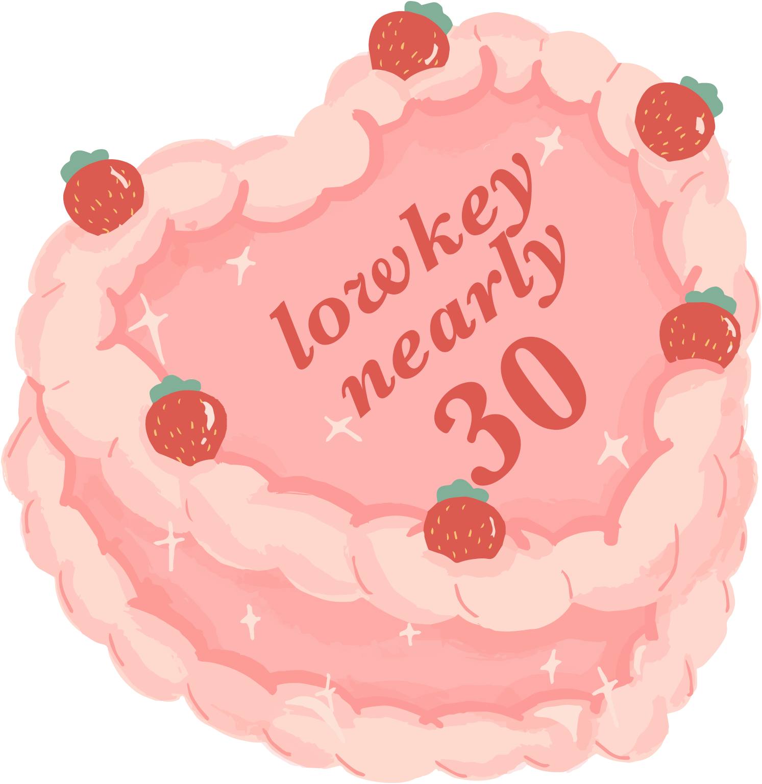 Pink Cake with Txt: "Lowkey Nearly 30"
